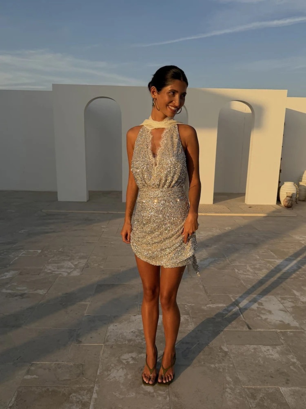 Never fully dressed Silver Sequin Mini Jaspre Skirt - Picture 1 of 4
